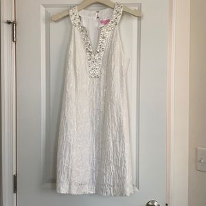 Lilly Pulitzer beaded white Percy Shift Dress